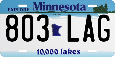 MN license plate 803LAG