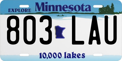 MN license plate 803LAU