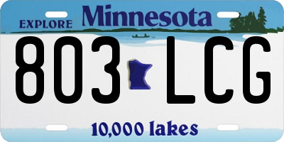 MN license plate 803LCG