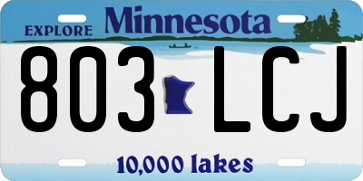 MN license plate 803LCJ