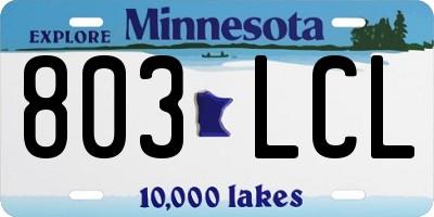 MN license plate 803LCL