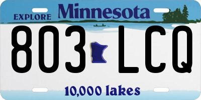 MN license plate 803LCQ