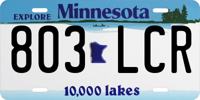 MN license plate 803LCR