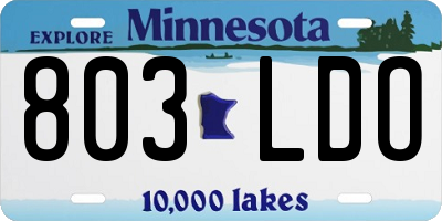 MN license plate 803LDO