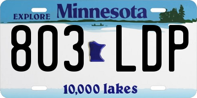 MN license plate 803LDP