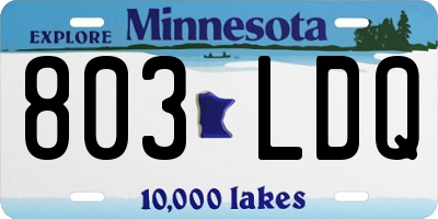 MN license plate 803LDQ