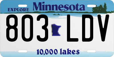 MN license plate 803LDV