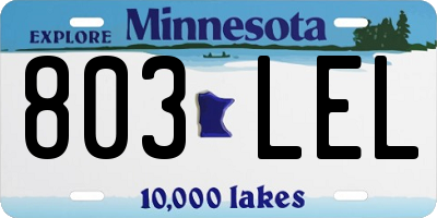 MN license plate 803LEL