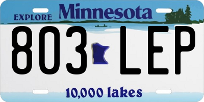 MN license plate 803LEP