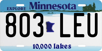 MN license plate 803LEU