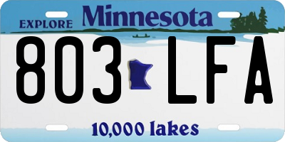 MN license plate 803LFA