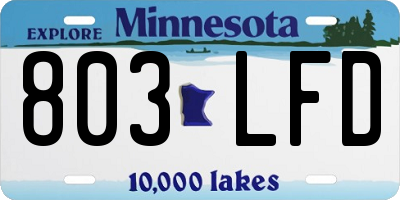 MN license plate 803LFD