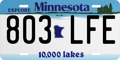 MN license plate 803LFE