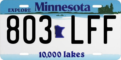 MN license plate 803LFF