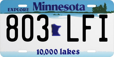 MN license plate 803LFI