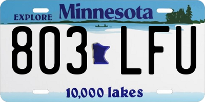 MN license plate 803LFU