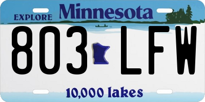 MN license plate 803LFW