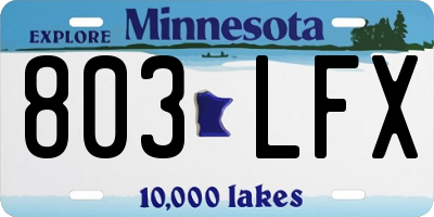 MN license plate 803LFX
