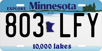 MN license plate 803LFY