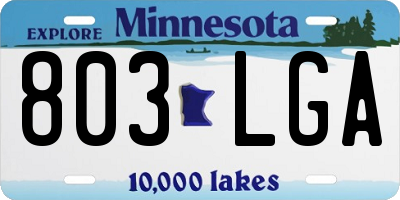 MN license plate 803LGA