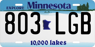MN license plate 803LGB