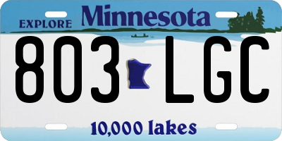MN license plate 803LGC