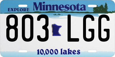 MN license plate 803LGG