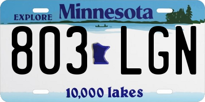 MN license plate 803LGN