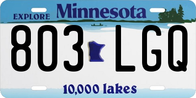 MN license plate 803LGQ