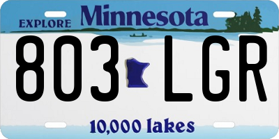 MN license plate 803LGR