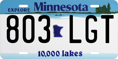 MN license plate 803LGT