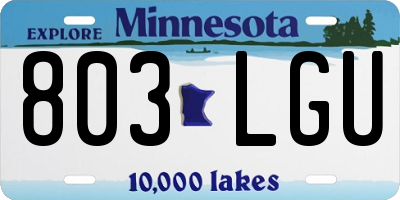 MN license plate 803LGU