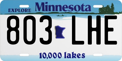 MN license plate 803LHE