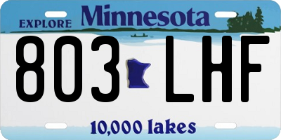 MN license plate 803LHF