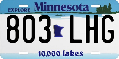MN license plate 803LHG