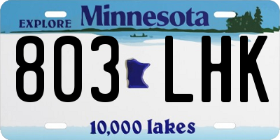 MN license plate 803LHK