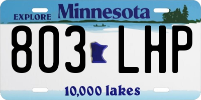 MN license plate 803LHP