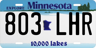 MN license plate 803LHR