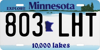 MN license plate 803LHT