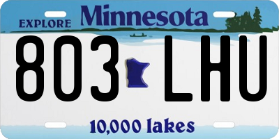 MN license plate 803LHU