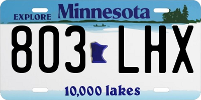 MN license plate 803LHX