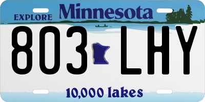 MN license plate 803LHY