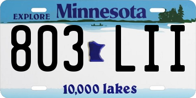 MN license plate 803LII