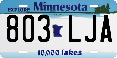 MN license plate 803LJA