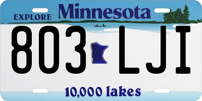 MN license plate 803LJI