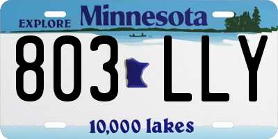 MN license plate 803LLY