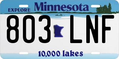 MN license plate 803LNF