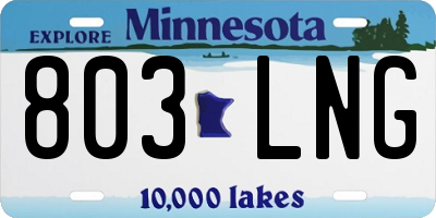 MN license plate 803LNG