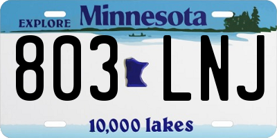 MN license plate 803LNJ