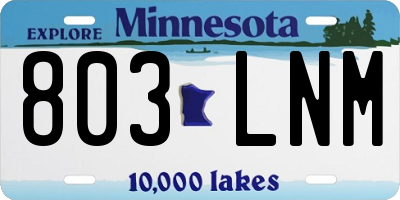 MN license plate 803LNM